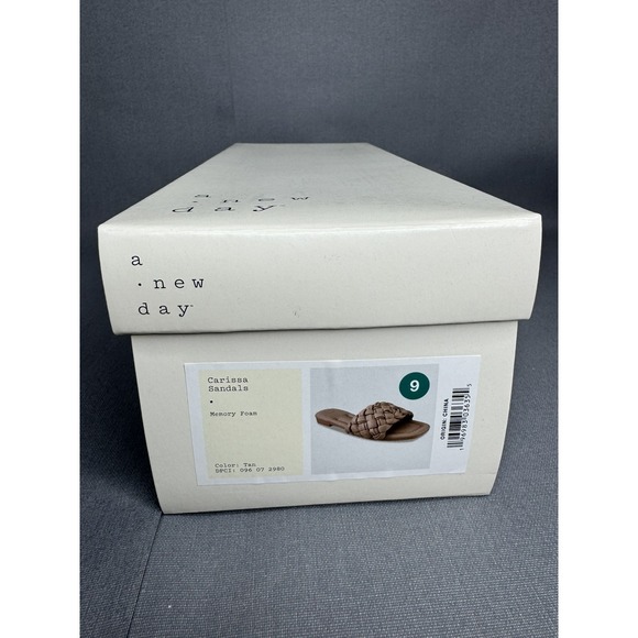 A New Day Women's Tan Carissa Woven Strap Open-Toe Slide Sandals Size 9 - Picture 6 of 8